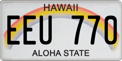 HI license plate EEU770