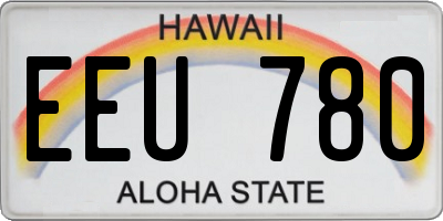 HI license plate EEU780