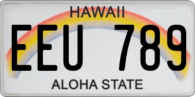 HI license plate EEU789