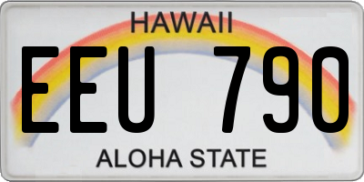 HI license plate EEU790