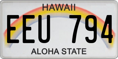 HI license plate EEU794