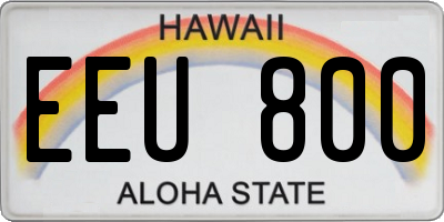 HI license plate EEU800