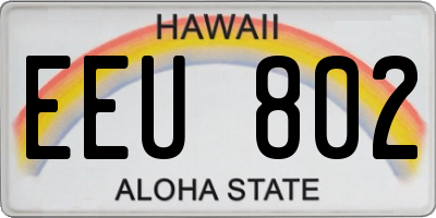HI license plate EEU802