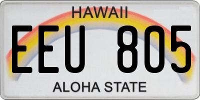 HI license plate EEU805