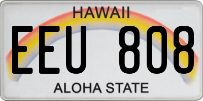 HI license plate EEU808