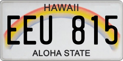 HI license plate EEU815