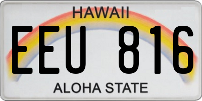 HI license plate EEU816