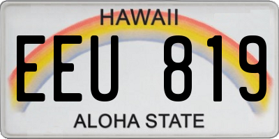 HI license plate EEU819
