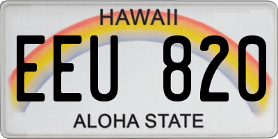 HI license plate EEU820