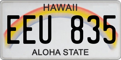 HI license plate EEU835