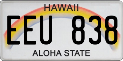 HI license plate EEU838