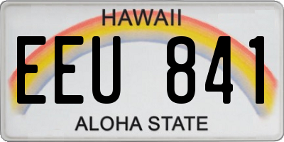 HI license plate EEU841