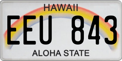 HI license plate EEU843
