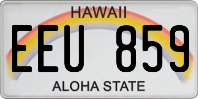 HI license plate EEU859