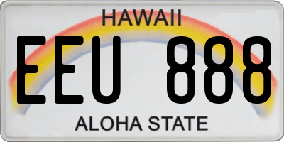 HI license plate EEU888