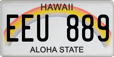 HI license plate EEU889