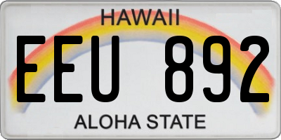 HI license plate EEU892