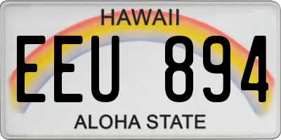 HI license plate EEU894