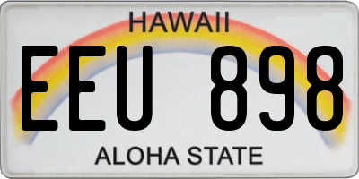 HI license plate EEU898
