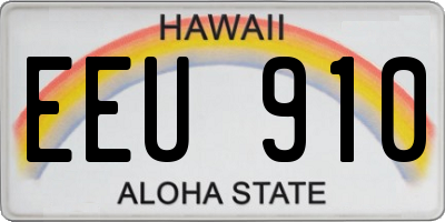 HI license plate EEU910