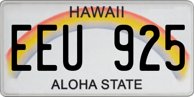 HI license plate EEU925