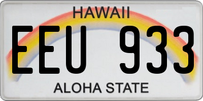 HI license plate EEU933