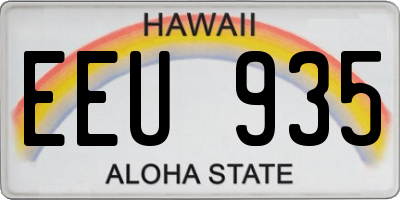 HI license plate EEU935