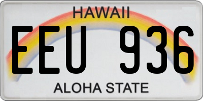 HI license plate EEU936