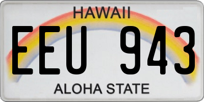 HI license plate EEU943