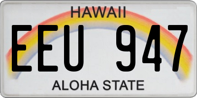 HI license plate EEU947