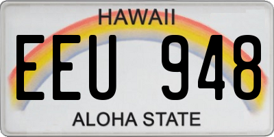 HI license plate EEU948