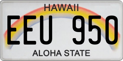 HI license plate EEU950