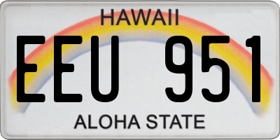 HI license plate EEU951