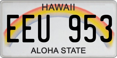 HI license plate EEU953