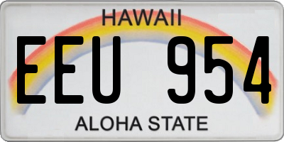 HI license plate EEU954