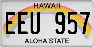HI license plate EEU957