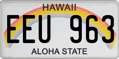 HI license plate EEU963