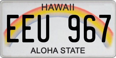 HI license plate EEU967