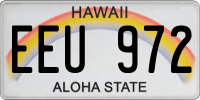 HI license plate EEU972