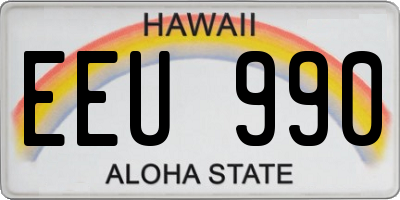 HI license plate EEU990