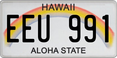 HI license plate EEU991