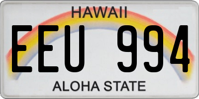 HI license plate EEU994