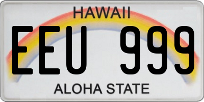 HI license plate EEU999