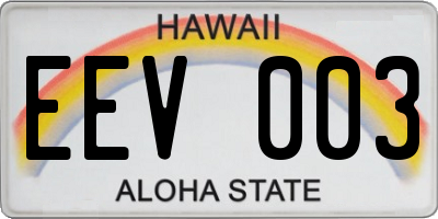 HI license plate EEV003