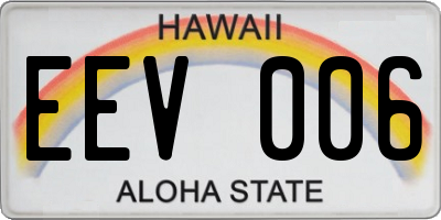 HI license plate EEV006