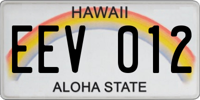 HI license plate EEV012