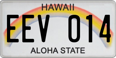 HI license plate EEV014