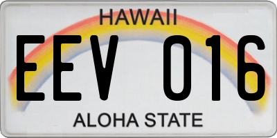 HI license plate EEV016
