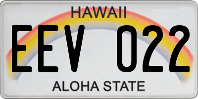 HI license plate EEV022