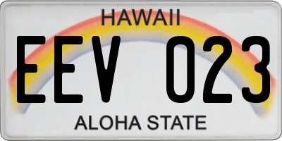 HI license plate EEV023